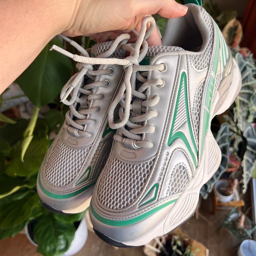 Steve Madden Gray and Green Sneakers